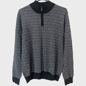 Brax Steffen Wool Quarter-Zip Pullover Sweater Men's Medium Gray Long-Sleeve